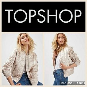 TOPSHOP Shiny Quilted MA1 Bomber